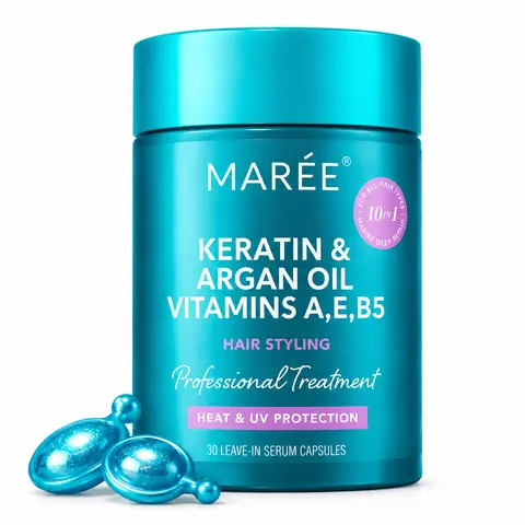 MARÉE Hair Serum Capsules – Anti-Frizz Hair Treatment – Keratin & Argan Oil – 30 Capsules