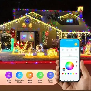 RGB Smart Fairy Lights, Three Control Modes:APP & Remote Control&Controller Box, Multicolor String Lights, USB Powered & IP65 Waterproof, Christmas Light Decoration for Outdoor/ Indoor, Bedroom, Swimming Pool, Party, Wedding, Festival