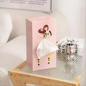 New Anime Girl Design Tissue Box, Unique Home Decor, Multi-Scene Suitable (bedroom/office/bathroom), Christmas Desktop Decoration & Storage Essential!