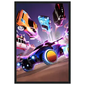 Rocket League cover - Shatterproof Plexiglass Wooden Framed Poster