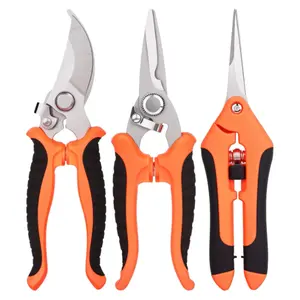 Stainless Steel 3-Piece Gardening Shears Set - Pruning Scissors for Plants, Flowers, and Fruit Trees, Lightweight, Durable, Ergonomic Handles