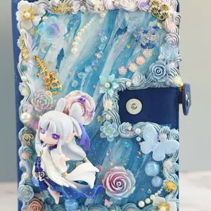 Rolife Nanci Legend Chang'Er Fairy Cream Glue Notebook with Embellished Floral Design and Character Figure