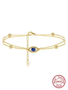 925 Sterling Silver Fashion Evil Eye Design Bracelet, Elegant Jewelry Bracelet, Fashion Jewelry for Party, Daily Clothing Decor, Trendy All-match & Exquisite Jewelry for Birthday Gift