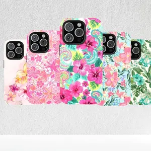 Tropical Floral iPhone Case – Colorful Hawaiian Flower & Vintage Leaf Design Compatible with iPhone 17, 16, 15, 14, 13, 12, 11, X & Galaxy – check our available sizes.