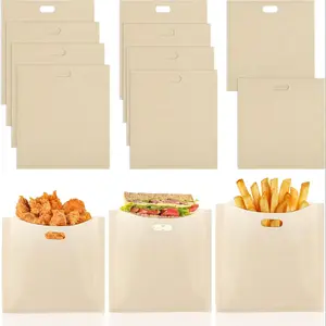 10-Pack Reusable Toaster Bags - 3 Sizes of Heat-Resistant, Non-Stick Sleeves for Toaster & Microwave - Perfect for Grilled Cheese, Sandwiches, Paninis & Snacks - Easy to Clean & Durable