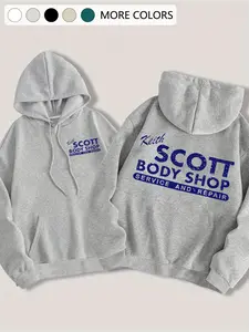 Women's Casual Hooded Drawstring Pullover with Fun Letter Print, Loose Fit Sweatshirt for All Seasons, Thick Fabric for Everyday Wear, Womenswear
