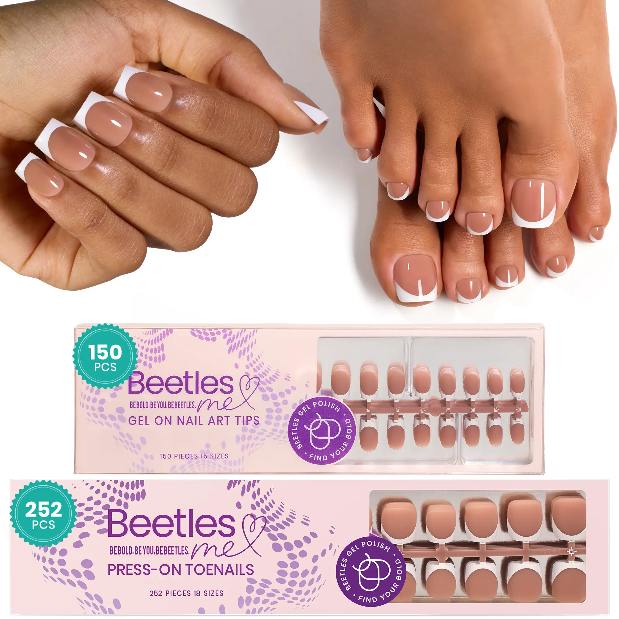 Short Square【Brown】Finger&Toe Nails [Only Tips]