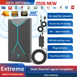High-Performance Indoor/outdoor Smart TV Antenna, Capture Air Channels, Free Local TV Shows, Sports Events, 300 Miles Signal Range, Eu/us Market