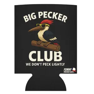 Big Pecker Club Beer Sleeve – Funny Woodpecker Drink Cooler | Keeps Drinks Cold | Gag Gift for Guys | Party, Tailgate, BBQ Essential coozie