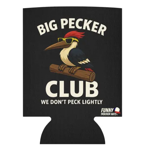 Big Pecker Club Beer Sleeve – Funny Woodpecker Drink Cooler | Keeps Drinks Cold | Gag Gift for Guys | Party, Tailgate, BBQ Essential coozie, Cold Beverage Holder, Party Favors
