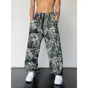 Trending Y2K Rave Outfit YGXY Men's Baggy Cargo Sweatpants, Casual Loose Street Style All‑Season Pants, All‑Match Daily Wear, Perfect Gift For Boyfriend