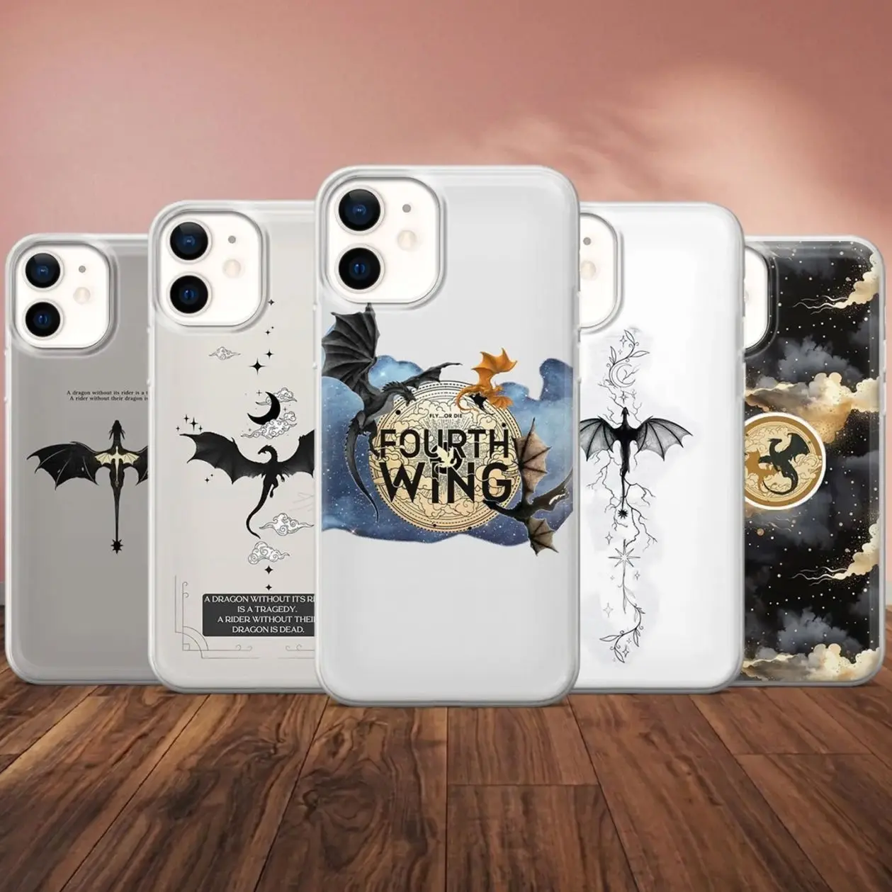 Fourth Wing Phone Case Bookish Dragon Cover for iPhone, Samsung series, gift for book lover