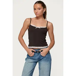 Adriel Contrast Lacey Tank Top