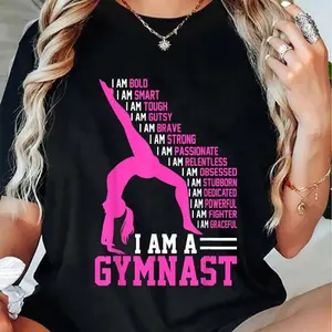 100% Cotton I Am A Gymnast Motivation Handstand Gymnastics Women Girl T-Shirt