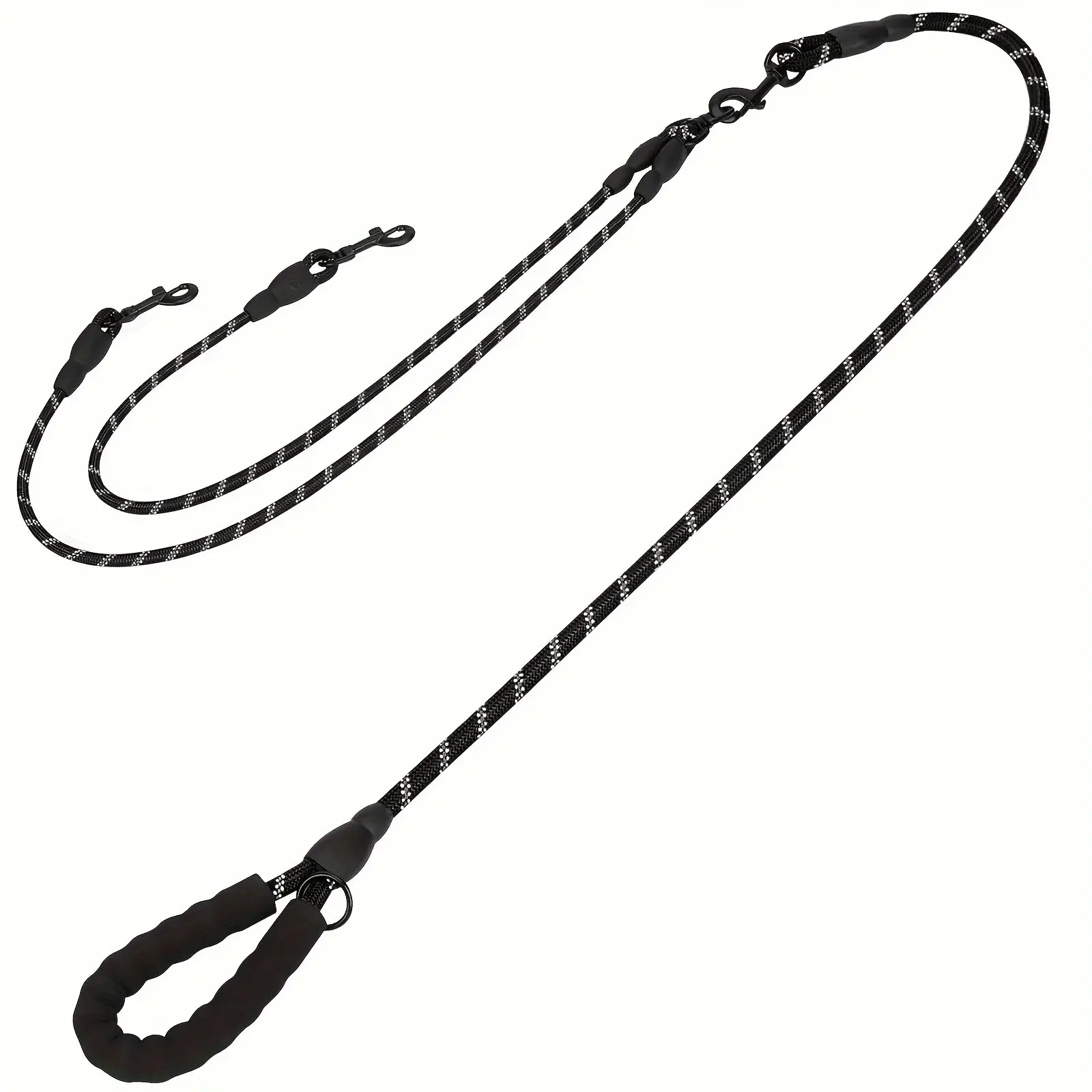 1 piece of dual-dog leash with a 360° anti-twist design, No Tangle Leash, comfortable shock-absorbing, reflective leash suitable for walking and training two dogs simultaneously.