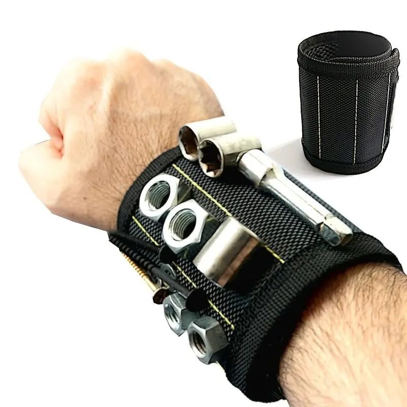 Magnetic Wristband Tool Holder, Adjustable Breathable Storage Armband, Wrist Magnet Strap for Holding Screws, Nails, Bolts & Drill Bits, Tool Organizer, Tool Pouch, Tool Pockets, Tool Organisers