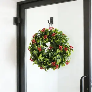 Realistic Plant Small Fruit Wreath Indoor Outdoor Decoration Suitable for Front Door Decor, Perfect for Home & Garden