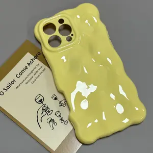 Wavy Ripple Pattern Phone Case for iPhone 13–17 Series, Shockproof TPU Cover, Anti-Slip, Anti-Scratch, Lightweight Protective Case in Multiple Colors