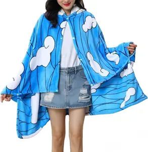 Hooded Wearable Blanket Hoodie Throw Blanket Cloak  Costume Shawl Wrap Nap Quilt 160x100 cm/63x40in