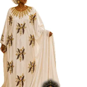 Getzner white beige with pearl Platinum Getzner Bazin rich dress perfect for special occasion if you want to own the room
