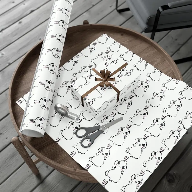 Funny Doodle Chiikawa Usagi Gift Wrapping Paper; Kawaii Cute Cartoon Character Wrap; Birthday, Holiday Gift Wrap Sheets + FREE SHIPPING!
