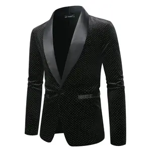 New autumn and winter styles of shiny disco men's suit jackets Menswear Long Sleeve Classic Reflective Coat Blazer