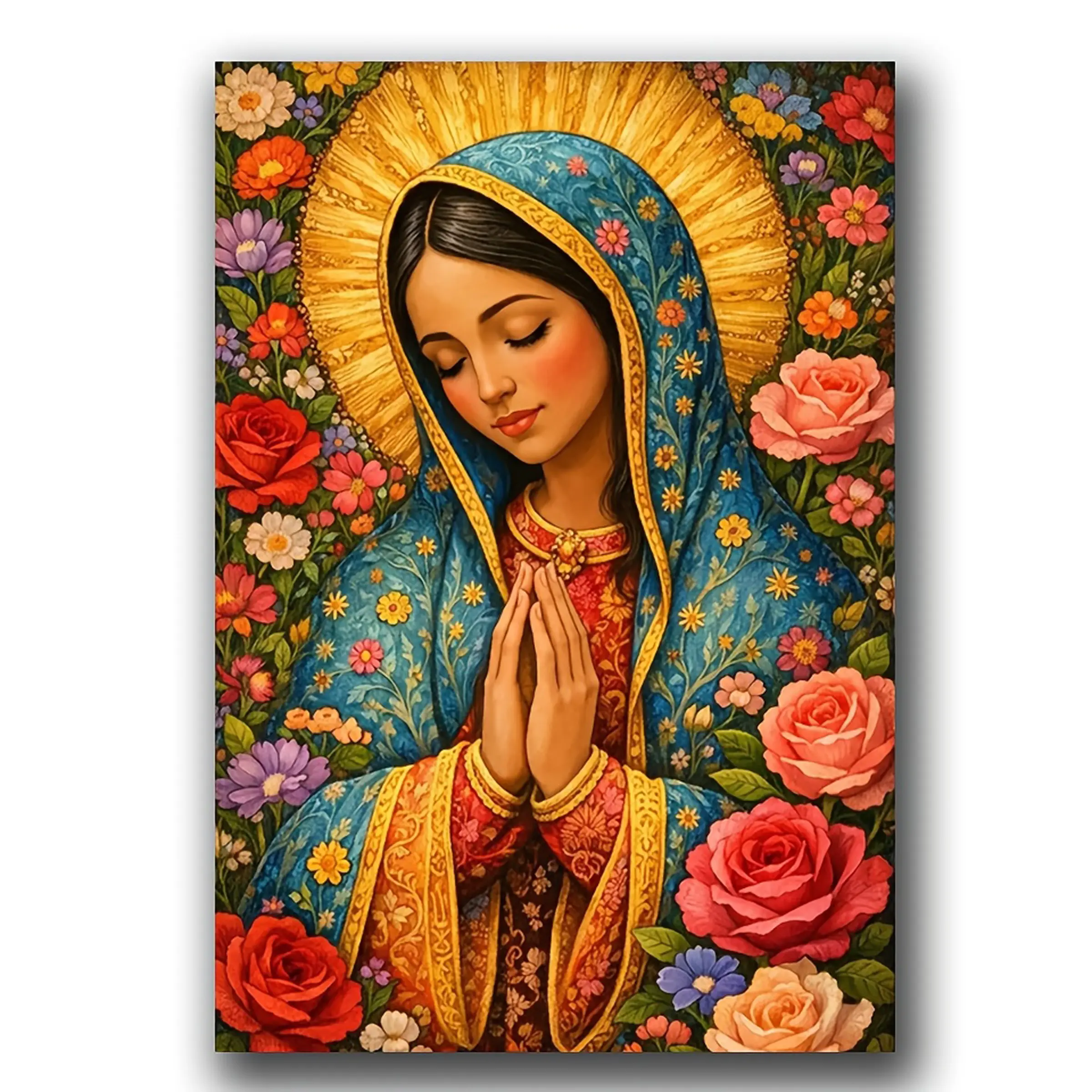Pray for peace Virgin Mary diy Diamond Art Kits For Adults,Religious Diamond Painting Kits for beginner, Full Round Diamond Mosiac Kits For Adults, Diy Handicrafts, Gem Art And Crafts For Home Decor 12x16inch