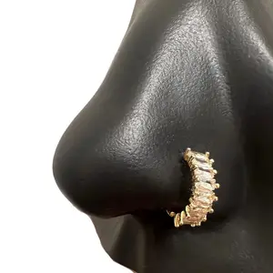Chunky Diamond Nose Hoop in Surgical Steel 20 Gauge 8mm with Case and Exclusive Pouch Handcrafted Jewelry