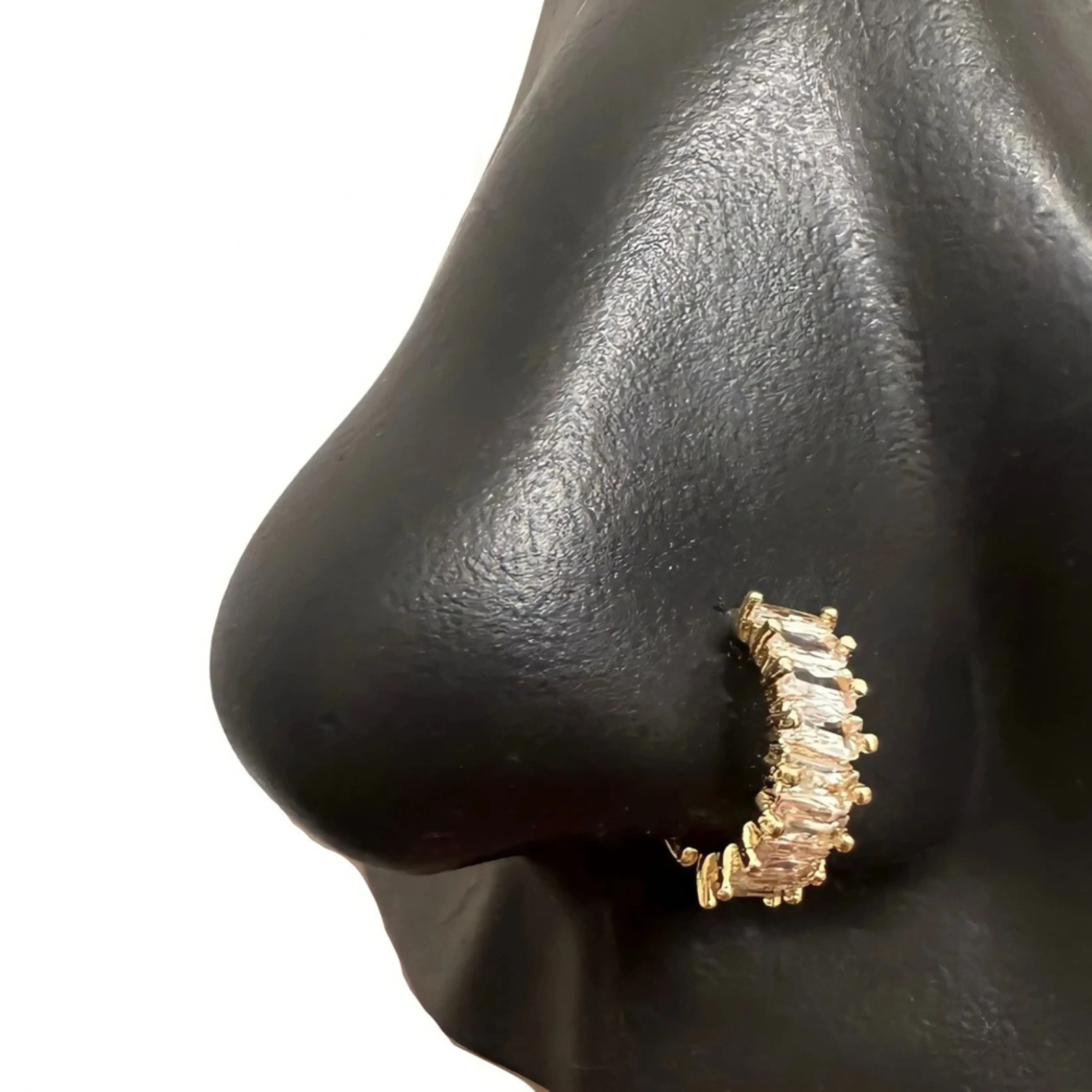Chunky Diamond Nose Hoop in Surgical Steel 20 Gauge 8mm with Case and Exclusive Pouch Handcrafted Jewelry