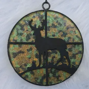 Deer Hunting Camo Car Freshie with Camouflage Design and Silhouette of Deer