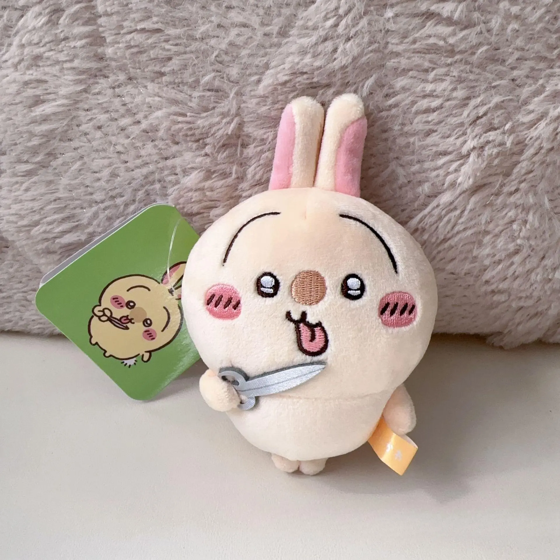 Chiikawa Usagi Scissors Eating Pancake Apple Koolulu Fur Ornament Cute New Design Nagano Cuddly Stuffed Toy Dolls