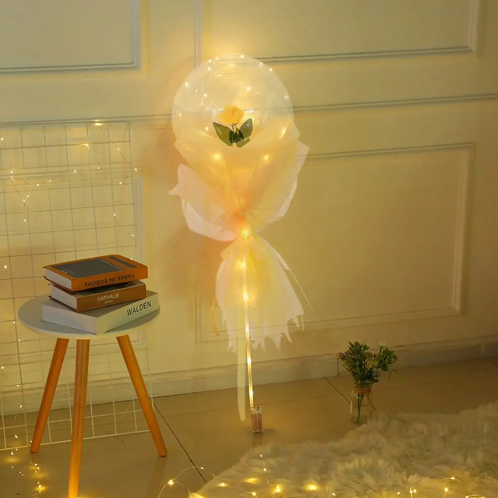 LED Rose Bouquet - Decorative Lighted Flower Set with Red Bows for Romantic Atmosphere & Long-Lasting Gift - Centerpiece for Home Decor - Hassle-Free Beauty & Traditional Design