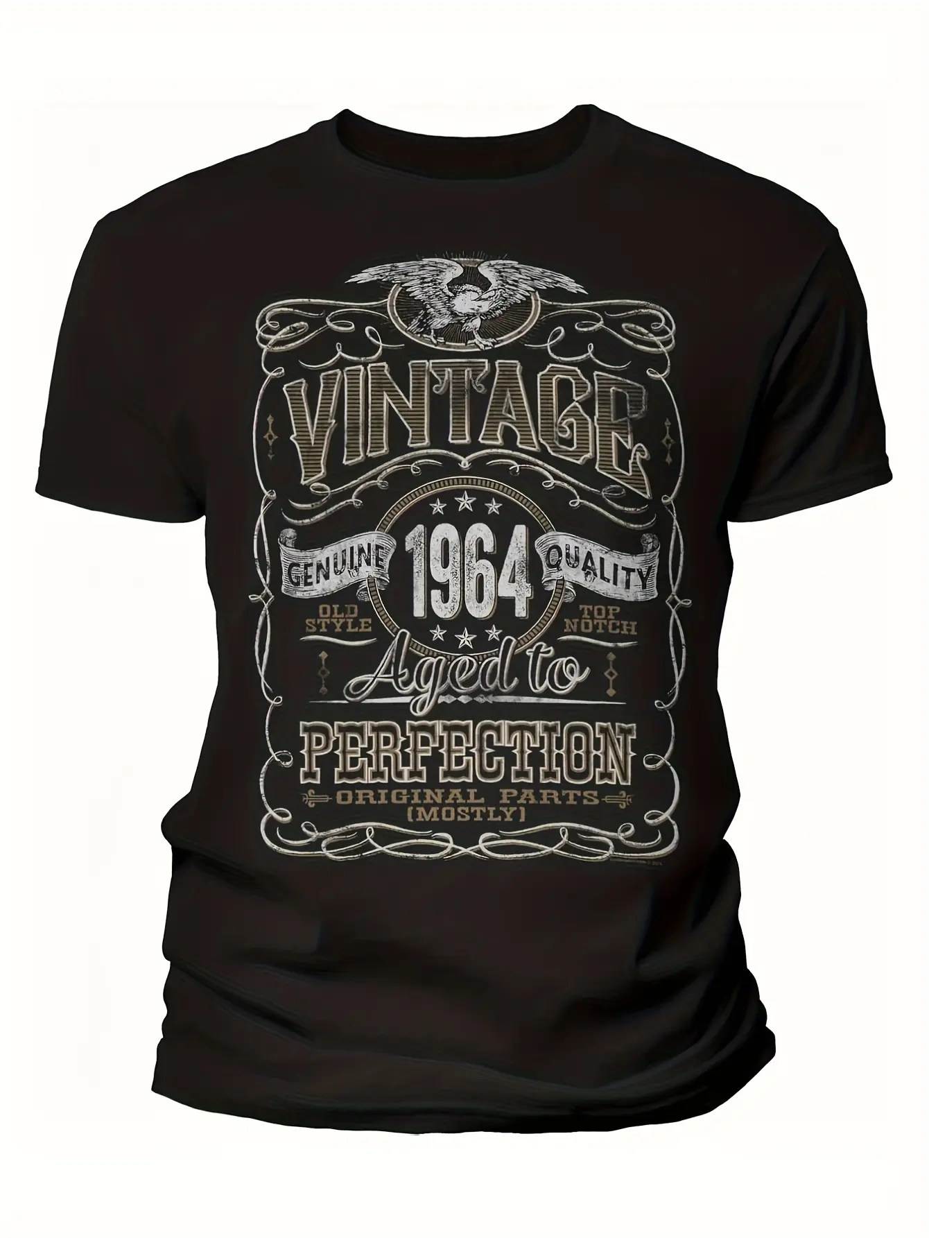 Men'S 60Th Birthday Shirt - Vintage 1964 to Perfec unisex soft cotton short sleeve t shirt, vintage graphic casual tee for men women teens, perfect birthday holiday gift for camping travel gym daily street  wear
