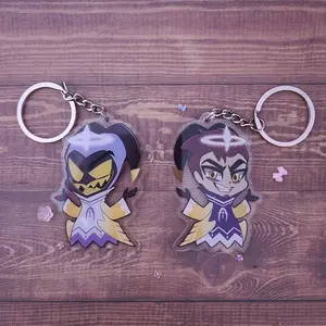Acrylic Keychain Adam Hazbin Hotel Double sided 2.5 Inch double boarded steel keyring topper