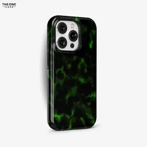 Emerald Green Tortoise Shell Phone Case for iPhone 16 13 12 Pro Max, Samsung Galaxy S25 Ultra, Google Pixel 8 7 4 - MagSafe Case | PCM-AB05