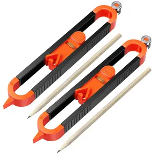 1/2 Pack Precision Contour Gauge with Lock Feature - Professional Wood Scribing Tool for Flooring & Cabinetry,Adjustable Profile Gauge for Tile,Pipe,DIY