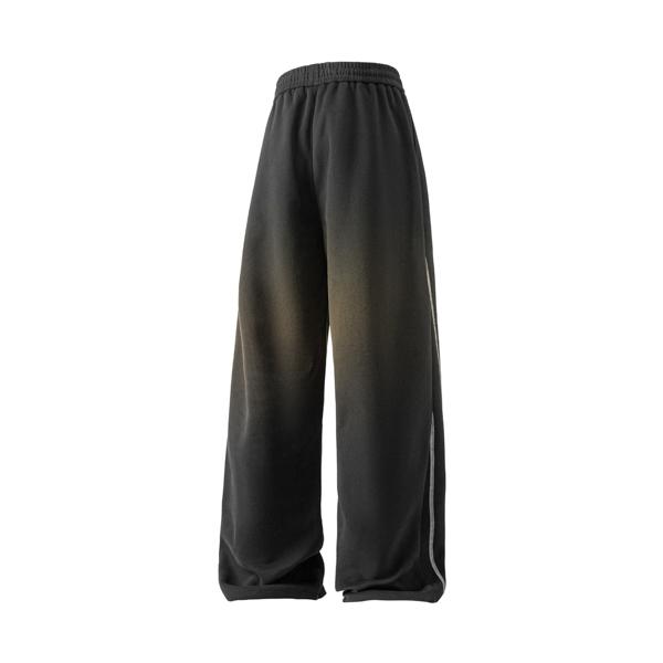 Men's Soft Gradient Striped Wide Leg Pants, Casual Drawstring Baggy Trousers, Perfect for Street, Gym, Daily & Lounge Wear
