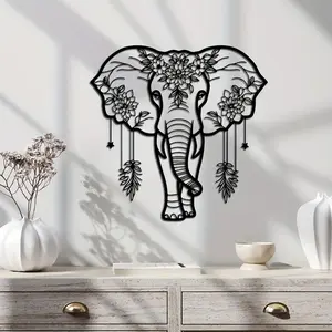 Elephant Pattern Wall Art, Boho Style Wall Decor, Creative Wall Hanging Decor for Home Bedroom Living Room Decor, Home Decor Ideas, Mural Decorations, Ornaments, Artistic, Modern Home Decoration