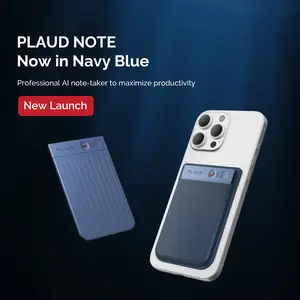 PLAUD NOTE AI Voice Recorder with Case App Control Transcribe Summarize 112 Languages 64GB Memory Audio Recorder for Lectures Meetings Calls Navy Blue