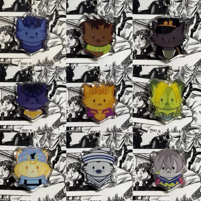 Mini JoJo Star Kitty Keychains - Cat-Themed Keychains