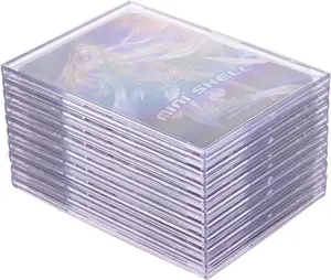 Cards Sleeves Top Loaders 10 Hard Acrylic Card Protector Clear Card Brick + 1 Display Stand Fit for Trading Cards,Standard Sports Cards,Baseball Card Holder Cases Collectibles White Qesonoo
