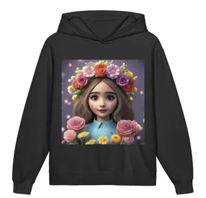 YOUTH Women's Long Sleeve Cotton Hooded Sweatshirt, Relaxed Fit, Casual Fabric, Lightweight