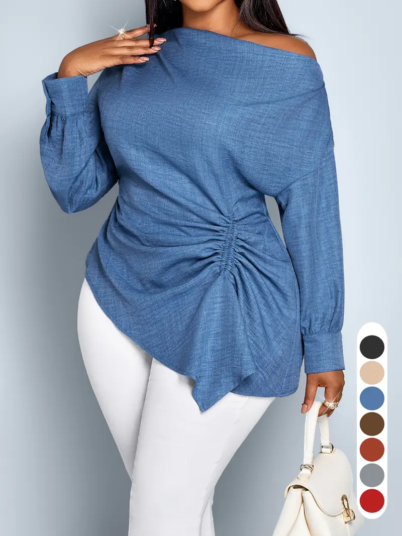 asymmetrical top gray - TikTok Shop