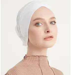 Premium Cotton Criss Cross Tube Underscarf - White