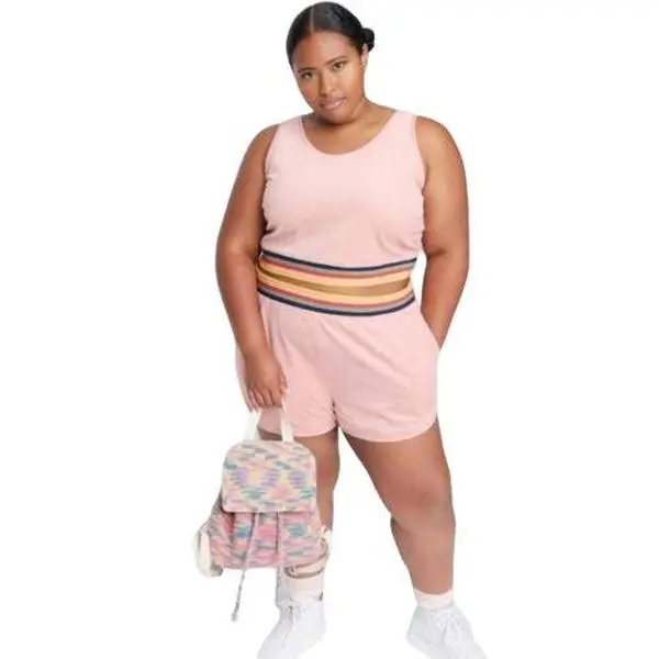 Womens Plus Size Mid Rise Velour Track Shorts Wild Fable Pink 3X