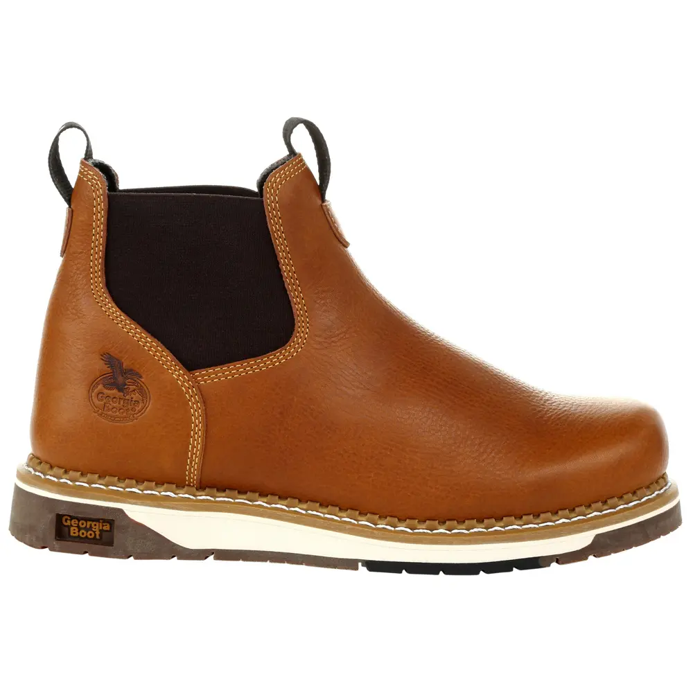 Georgia Boot Mens Amp Lt Chelsea Steel Toe  Work/Duty - Brown