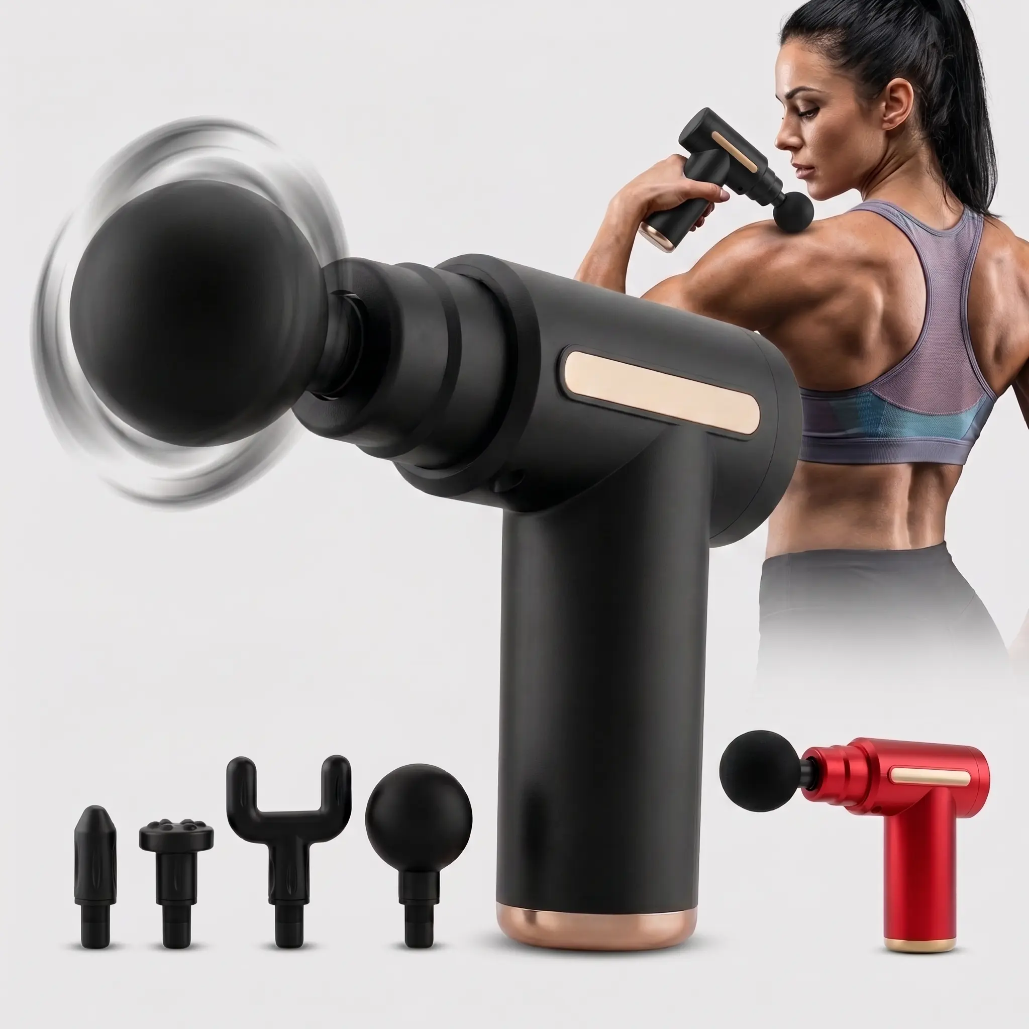 Mini Massage Gun for Deep Tissue, Silent and Compact Percussion Massager for Full Body Tension Release with 4 Interchangeable Heads, Beauty Products, Bullet, Multiple, 25W Motor, 4 Heads, Gift, Daily, Muscle Massagers