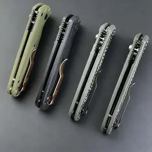 Folding Tool: D2 Battlewash blade, G10 handle, button lock. Ideal EDC for camping, hiking, outdoor adventures. High-quality neck knife set, a sophisticated gift.
