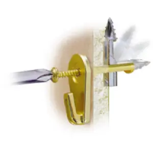 Hillman Fasteners 122410 Brass Heavy Duty Mega Hook Large Pack of 5