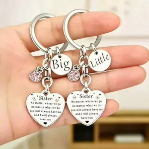 Mother's Day Gift Sisters Birthday GiftsFriendship Keychain, Hearts Letter PatternKeychain, Fashion Accessories for Sisters,Unbiological Sister, Heart Design, All SeasonsUsability, Keychain Set